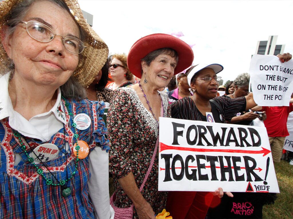 Raging Grannies in protest